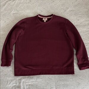 Lands' End Men's Deep Burgundy Crewneck Sweatshirt